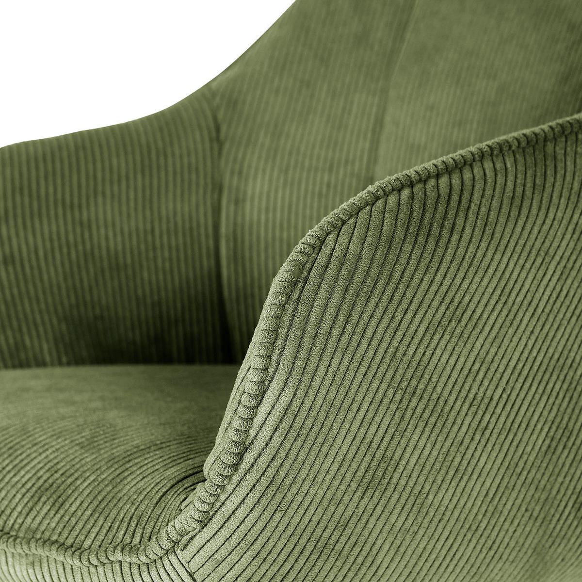 DREHBARER ARMLEHNENSTUHL - 2er-Set - Cord - Grün, Holz/Textil (60/83/65cm) - home24