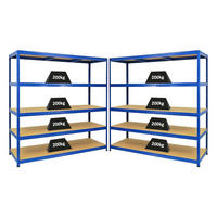SCHWERLASTREGAL Giant Elephant 2er-Set mit 2x 180x180x60 cm Fachlast 200 kg Blau - Blau, Metall (360/180/60cm) - PROREGAL