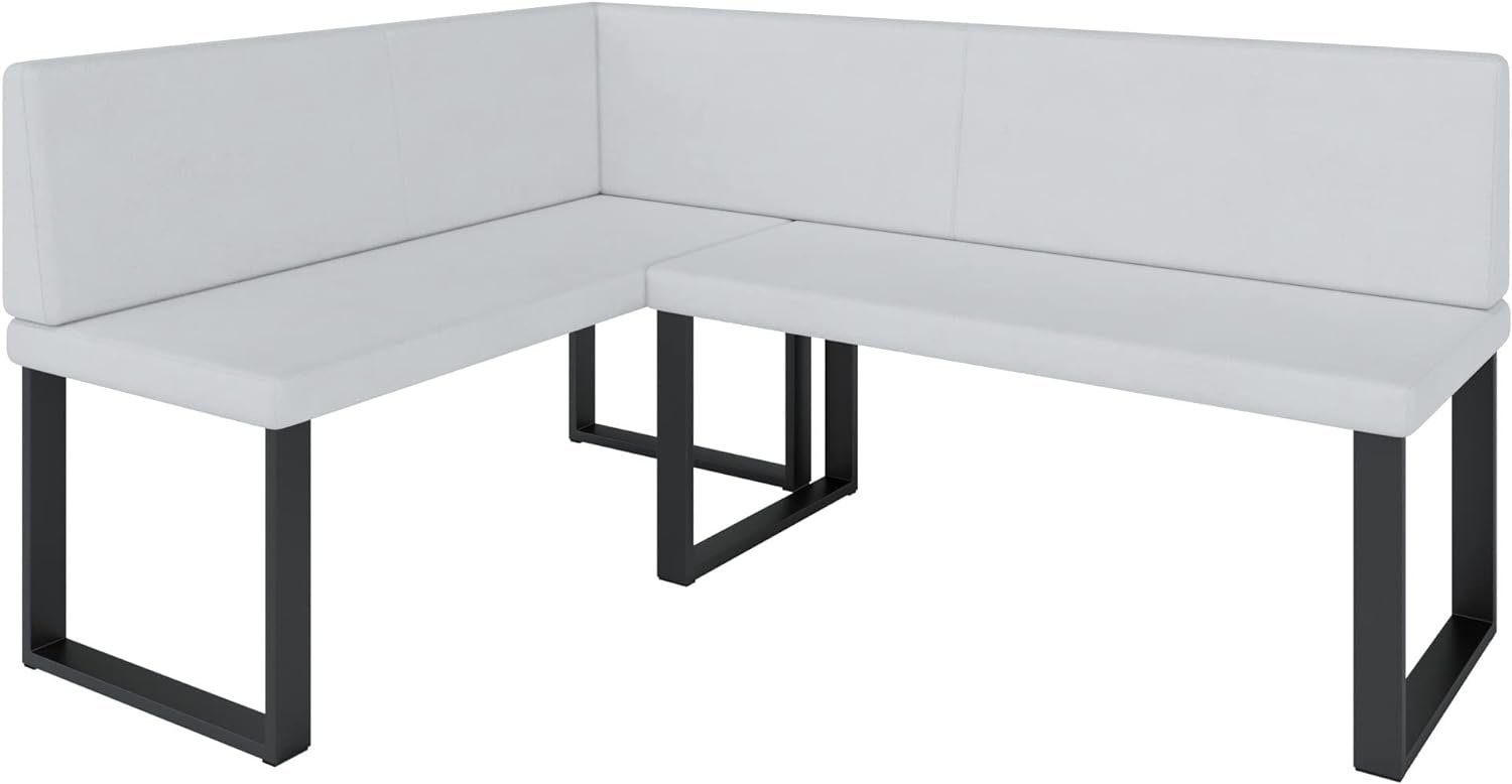 ECKBANK Alina - Kunstleder - 142 x 196 cm - Rechts - Weiß - Weiß, Leder/Metall (142/196cm) - AN-Moebel 4u