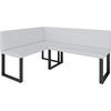 ECKBANK Alina - Kunstleder - 142 x 196 cm - Rechts - Weiß - Weiß, Leder/Metall (142/196cm) - AN-Moebel 4u
