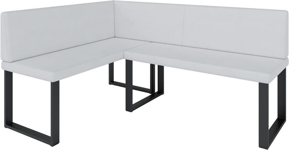 ECKBANK Alina - Kunstleder - 142 x 196 cm - Links - Weiß - Weiß, Leder/Metall (196/142cm) - AN-Moebel 4u