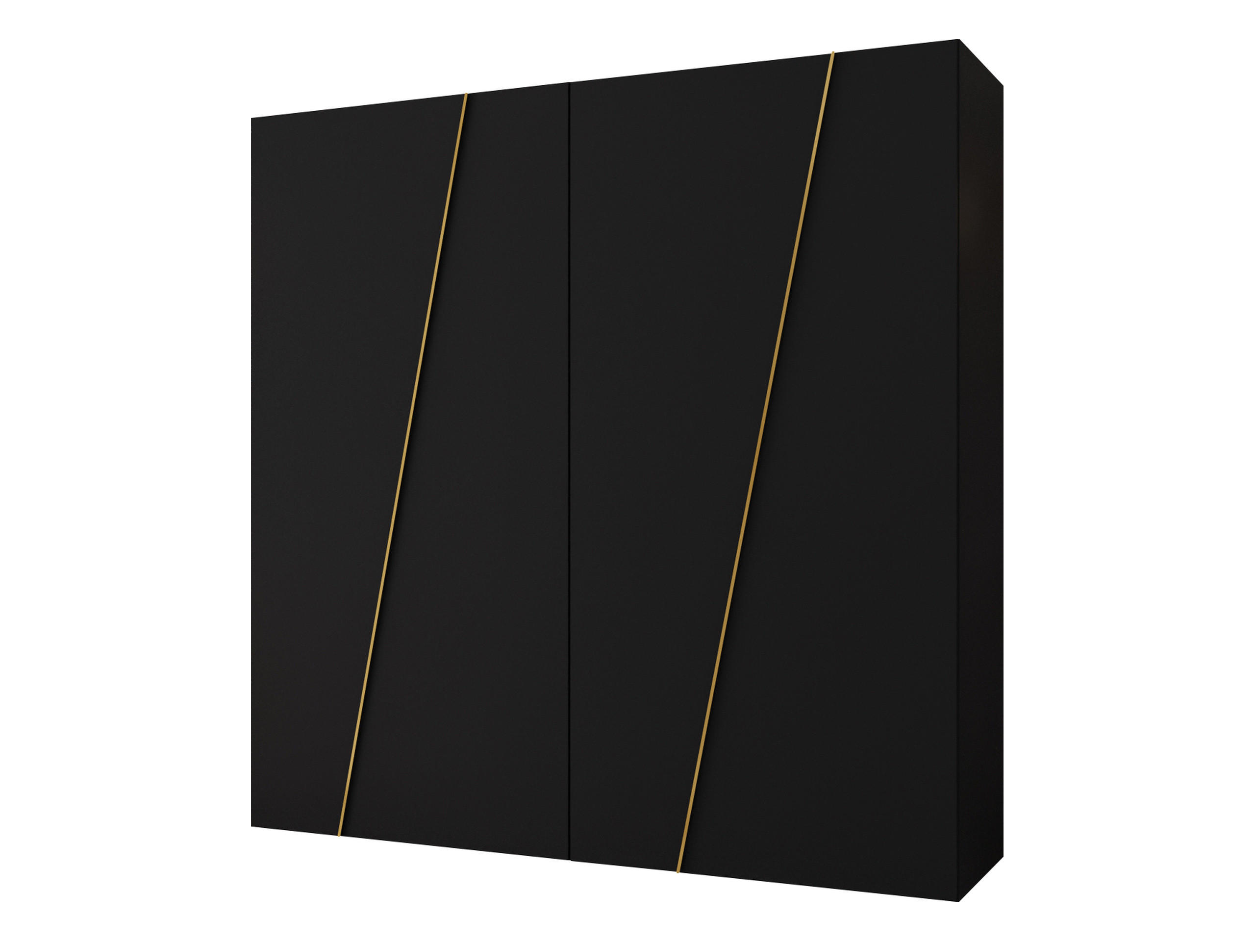 DREHTÜRENSCHRANK Zen 200 cm - Goldfarben/Schwarz, Holzwerkstoff/Kunststoff (200/202/50cm) - MIRJAN24