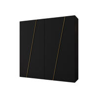 DREHTÜRENSCHRANK Zen 200 cm - Goldfarben/Schwarz, Holzwerkstoff/Kunststoff (200/202/50cm) - MIRJAN24