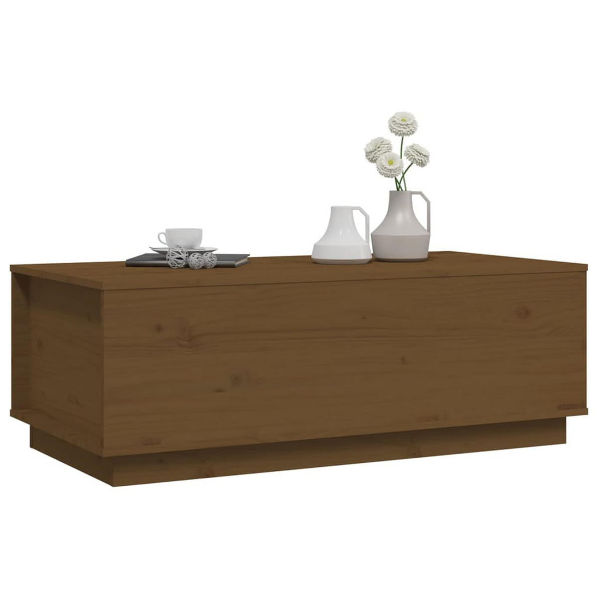 COUCHTISCH Honigbraun 100x50x35 cm Massivholz Kiefer - Braun, Holz (100/50/35cm) - furnicato