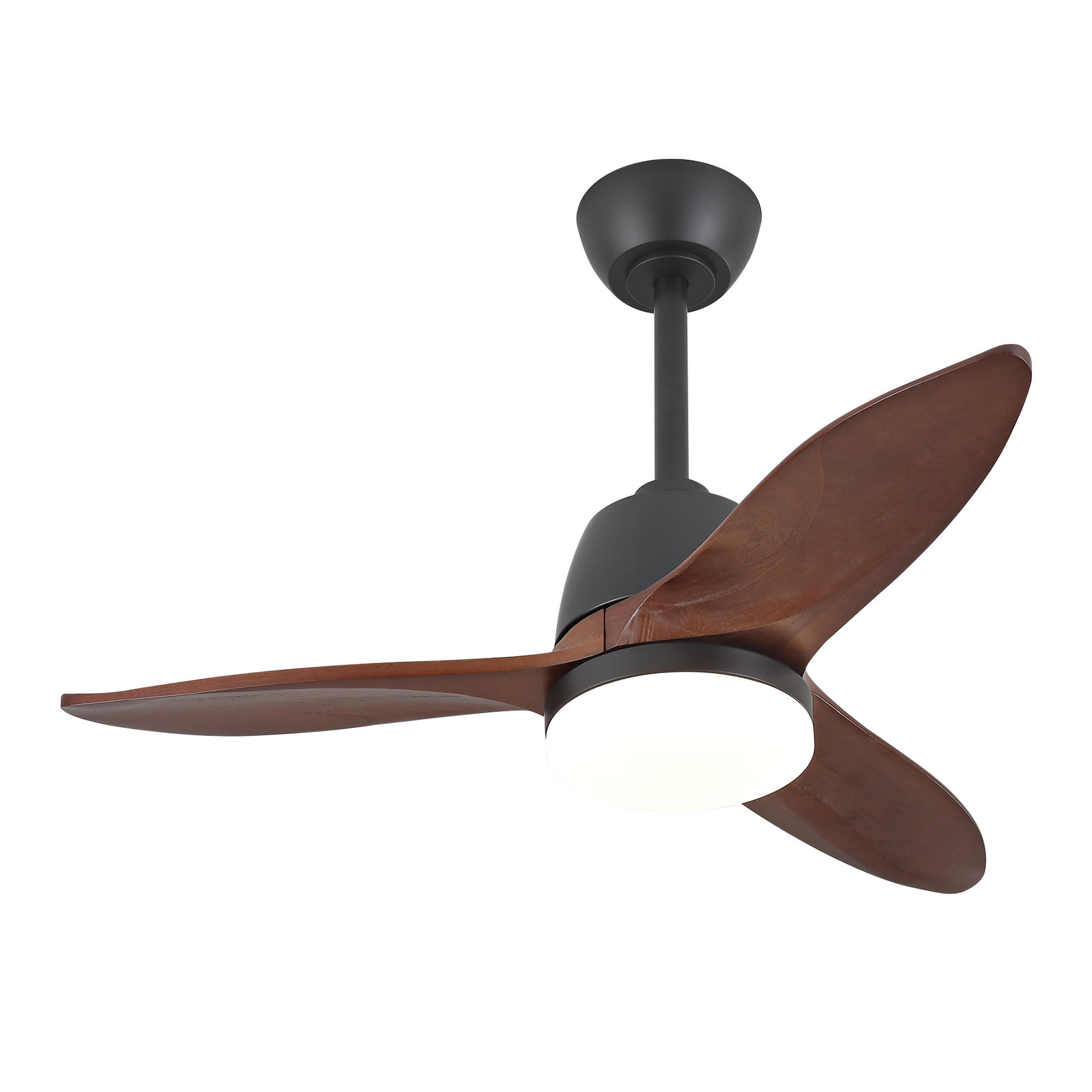 DECKENVENTILATOR DE-16248 36 Zoll mit Holzflügeln & Steuergriff Schwarz - Walnussfarben, Holz (92/92/45cm) - ComfortXL