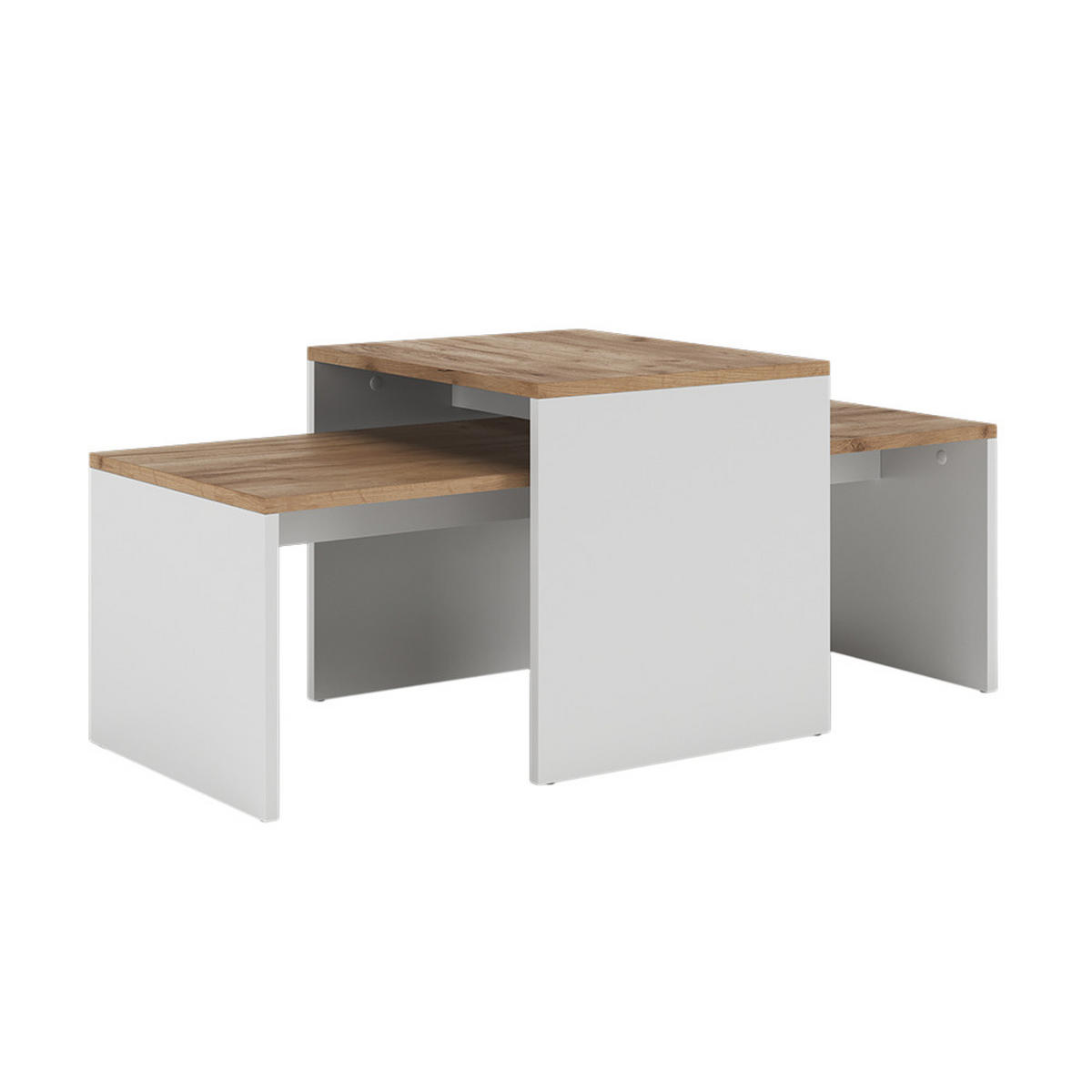 COUCHTISCH-SET Donat Weiß/Goldkraft Eiche 100 x 48 cm , 2 Teile - Honigeiche/Weiß, Holzwerkstoff (48/100/40.4cm) - Vicco