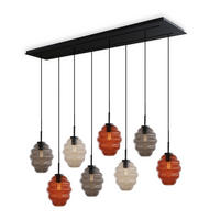 HÄNGELEUCHTE Echos 8-flammig Mehrfarbig Ø 18cm - Multicolor/Schwarz, Glas (18/18/20cm) - s.luce