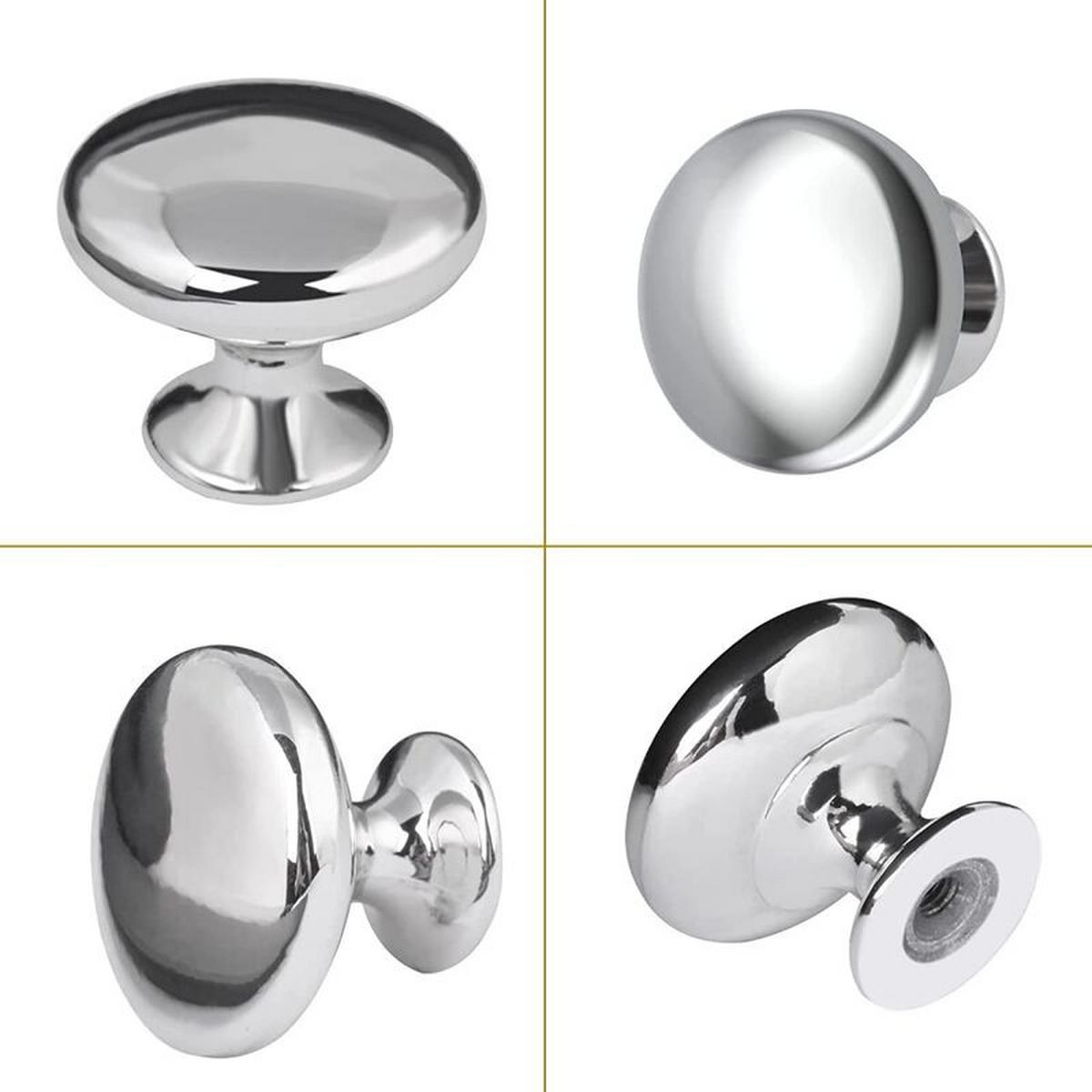 SCHRANKKNOPF 12er-Set 30 mm - Silberfarben, Metall (2.8/1.8/2.8cm)