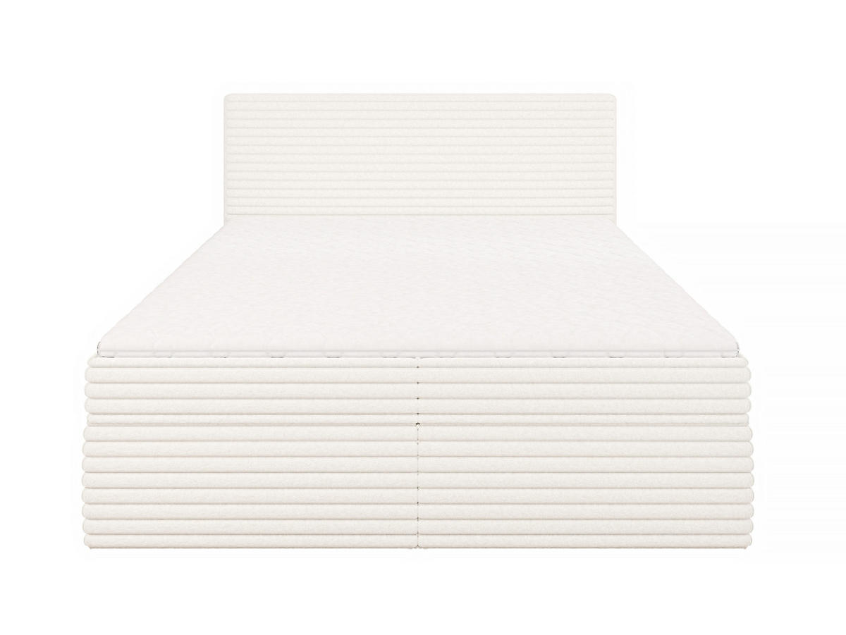BOXBETT Roma 160/200 cm Hellbeige Plüschcord - Beige/Schwarz, Holz/Kunststoff (160/200cm) - S-Style Möbel