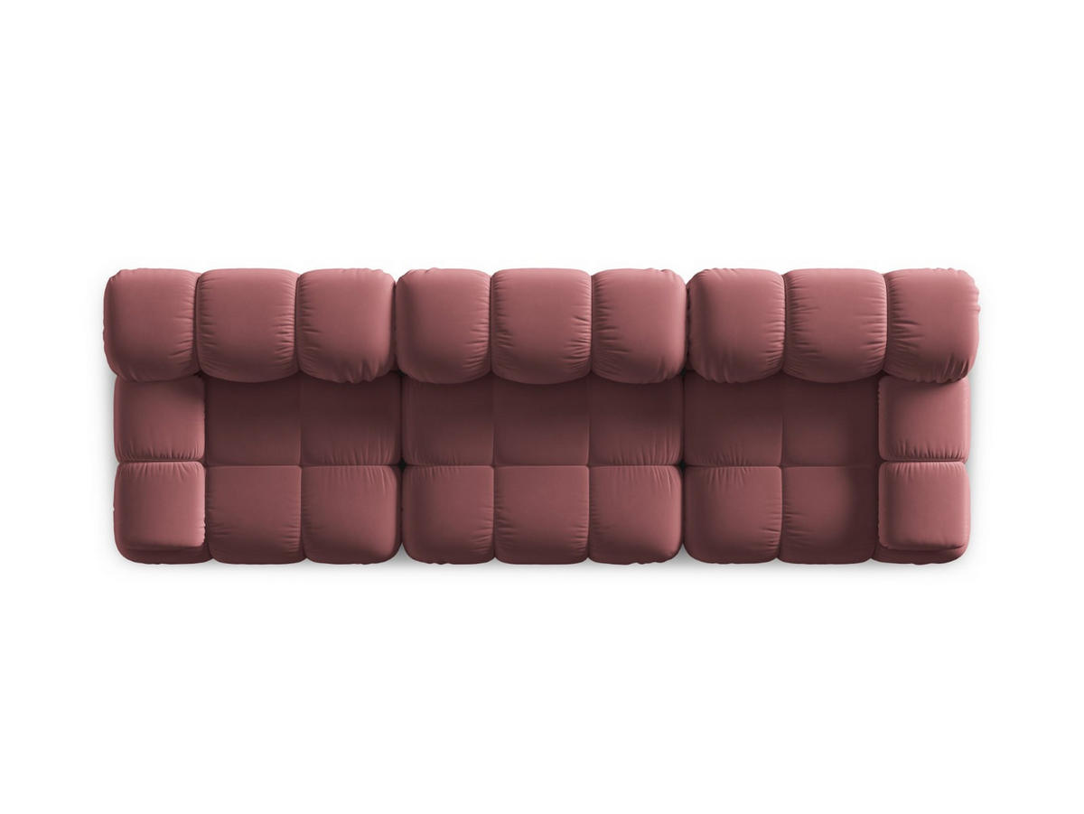 MODULARES-SOFA Bellis aus Samt rosa 3 Sitzplätze - Pink, Textil (94/63/282cm) - Micadoni