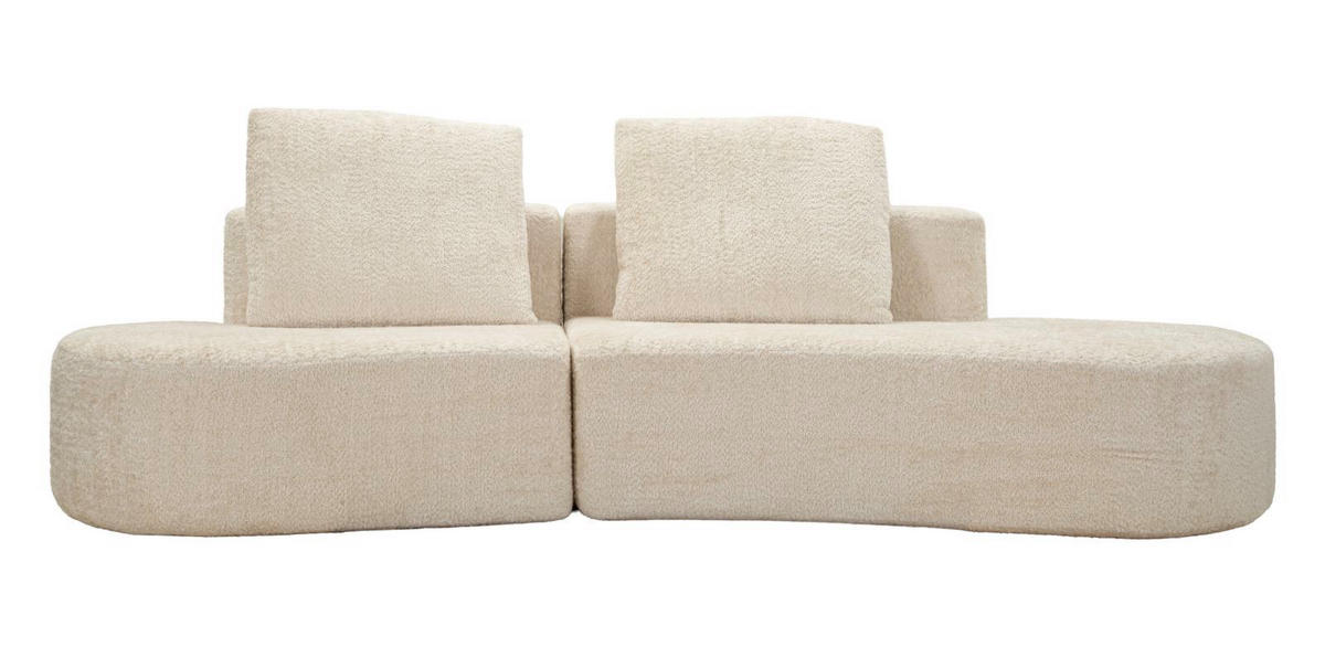 3-SITZER Sofa Bouclé Island - Beige - Beige, Kunststoff/Textil (92/78/238cm) - Pasmara