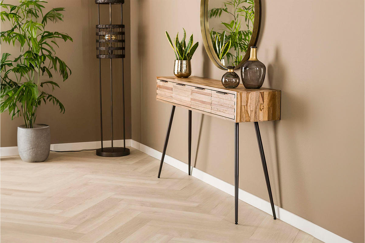 KONSOLENTISCH TICAR Holz - Schwarz/Braun, Holz (30/120/76cm) - KAWOLA