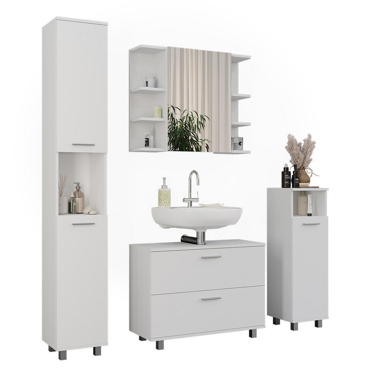 KOUPELNOVÝ NÁBYTEK Ilias Bílá - bílá, kompozitní dřevo (80.2/60.8/33cm) - Vicco