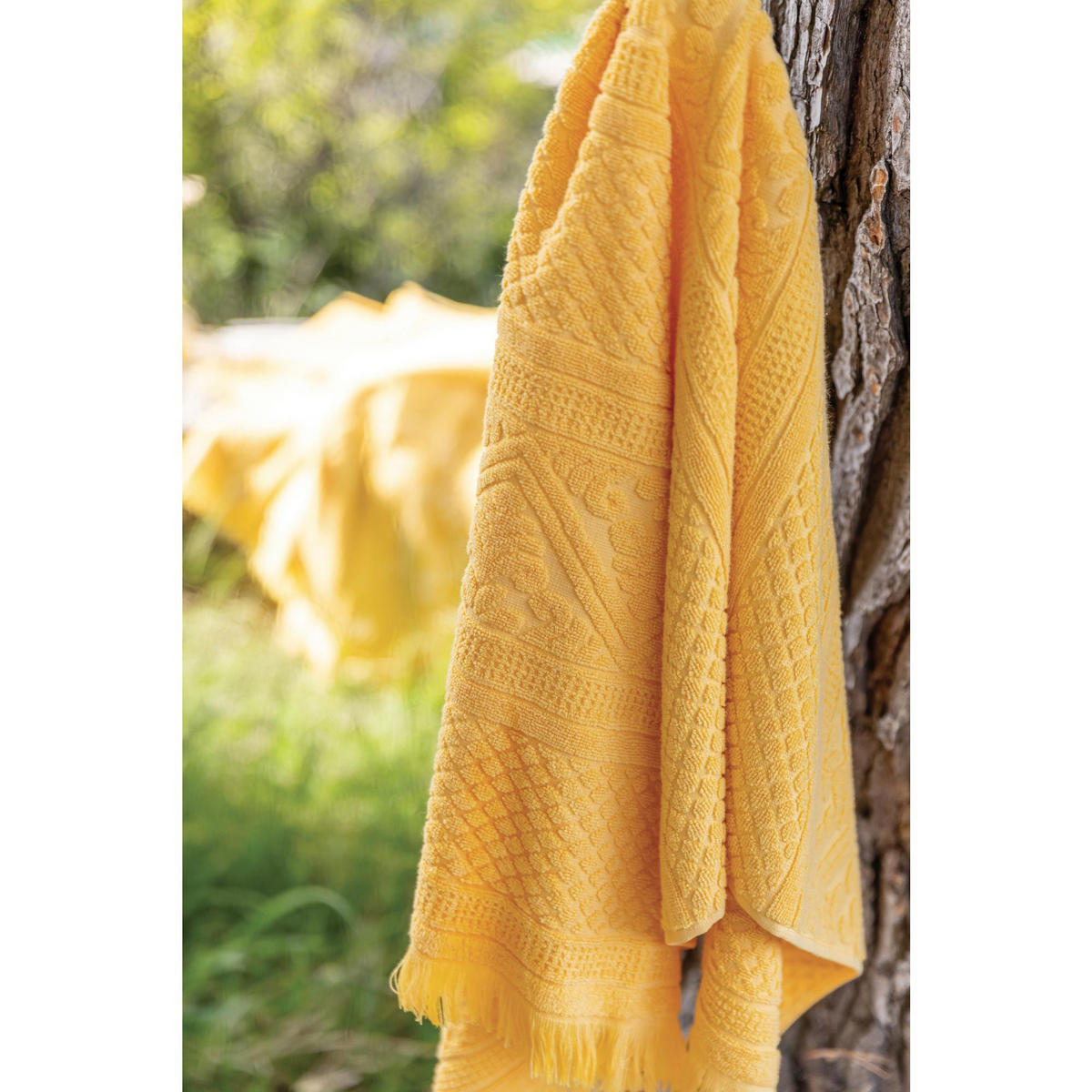 BADETUCH Zoé mimose 100 x 180 cm - Gelb, Textil (100/180cm) - Vivaraise