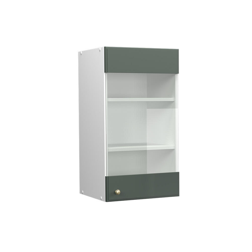 KÜCHENGLASSCHRANK Fame-Line Grün-Gold Landhaus 40 cm - Weiß/Grün, Holzwerkstoff (40/72/34.1cm) - Vicco