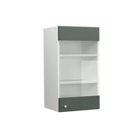 KÜCHENGLASSCHRANK Fame-Line Grün-Gold Landhaus 40 cm - Weiß/Grün, Holzwerkstoff (40/72/34.1cm) - Vicco