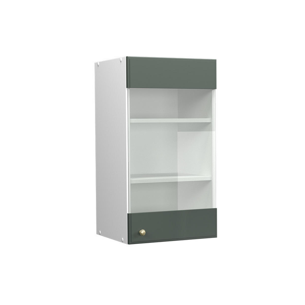 KÜCHENGLASSCHRANK Fame-Line Grün-Gold Landhaus 40 cm - Weiß/Grün, Holzwerkstoff (40/72/34.1cm) - Vicco