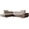 ECKSOFA Stevil Beige Velours - Beige/Silberfarben, Textil/Metall (275/203cm) - Selsey