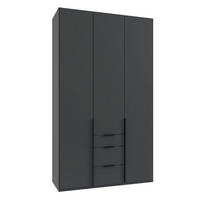 KLEIDERSCHRANK Mugano graphit 135 / 58 / 236cm - Graphitfarben/Grau, Holz/Holzwerkstoff (135/236/58cm) - Wimex