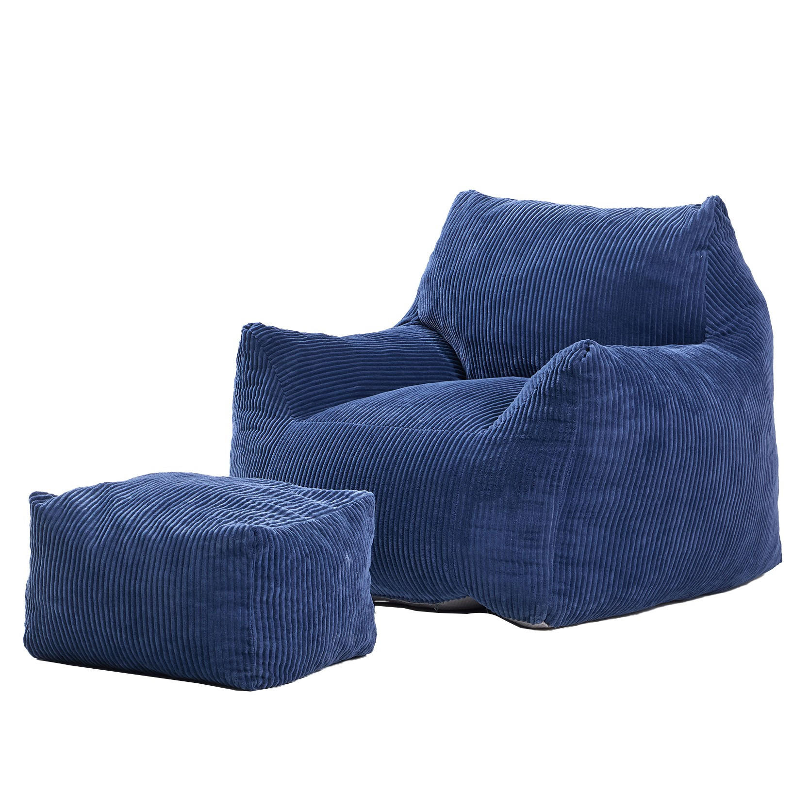 POUF kord Blau - Blau, Textil (95/80/95cm) - Nordlys