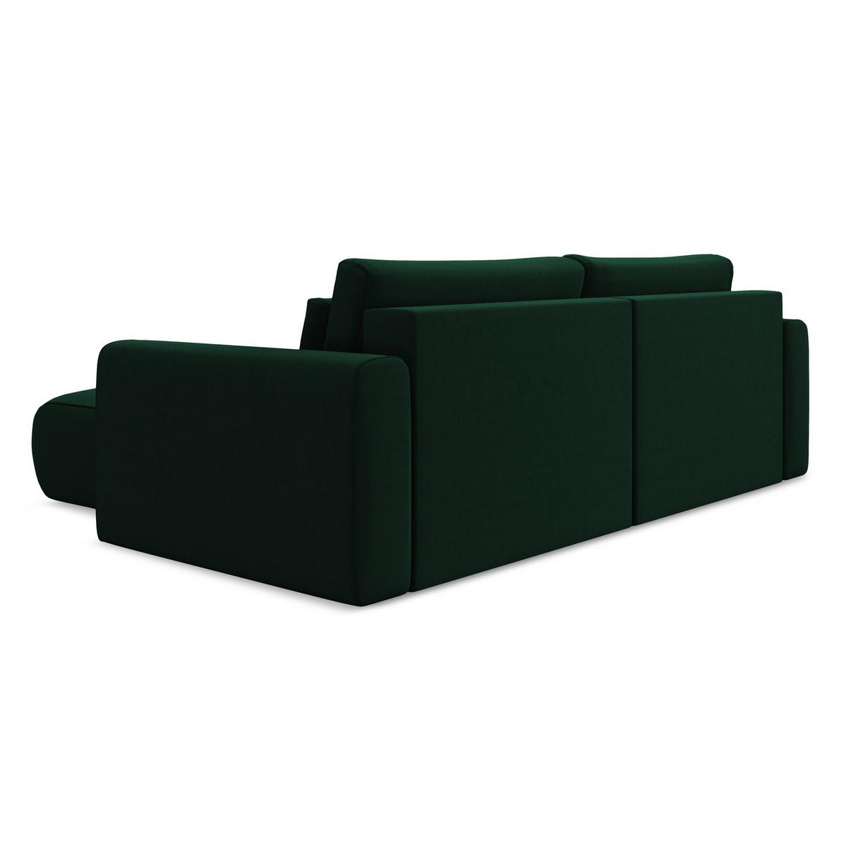 ECKSOFA mit Schlaffunktion Samt Stoff Grün - Dunkelgrün/Schwarz, Kunststoff/Textil (240/149cm) - LaMiaSofa
