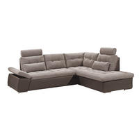 ECKSOFA mit Schlaffunktion, Armlehnfunktion und Kopfstützen - Chromfarben/Beige, Textil (219/260cm) - ed exciting design