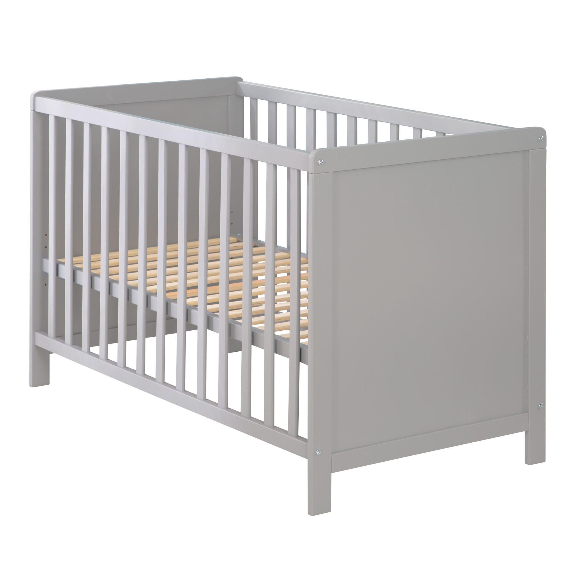 BABY- & BEISTELLBETT mit Matratze 'safe asleep®' - Taupe, Holzwerkstoff (60/120cm) - Roba