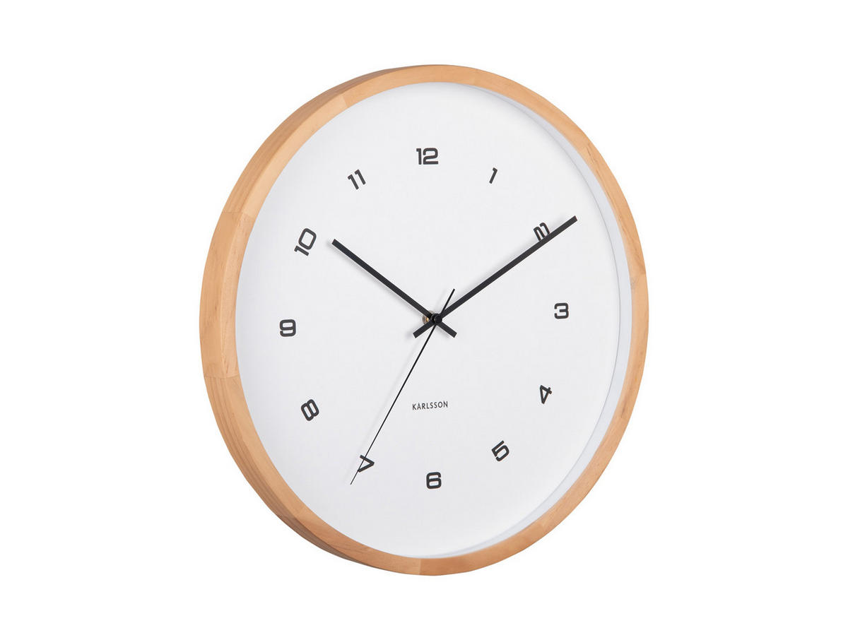 WANDUHR Modesta Ø41,6 cm - Weiß, Holz (41.6/41.6/5.5cm) - Karlsson