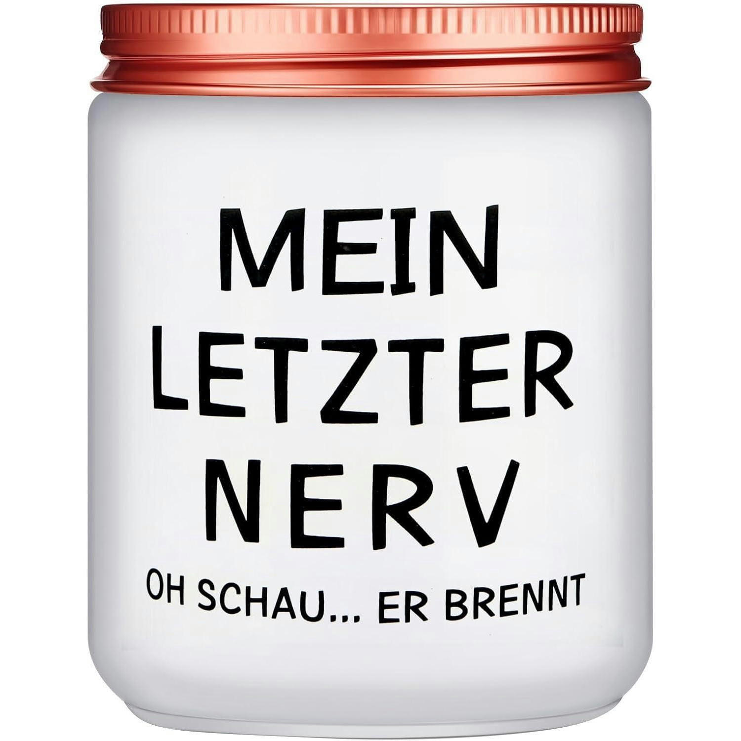 DUFTKERZE "Mein letzter Nerv" Sojawachs im Glas - Weiß, Paraffin (9.2cm)