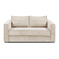 SCHLAFSOFA - 3 Personen - Samt, Stoff - Beige - - Beige, Textil (195/90/223cm) - Vente-Unique