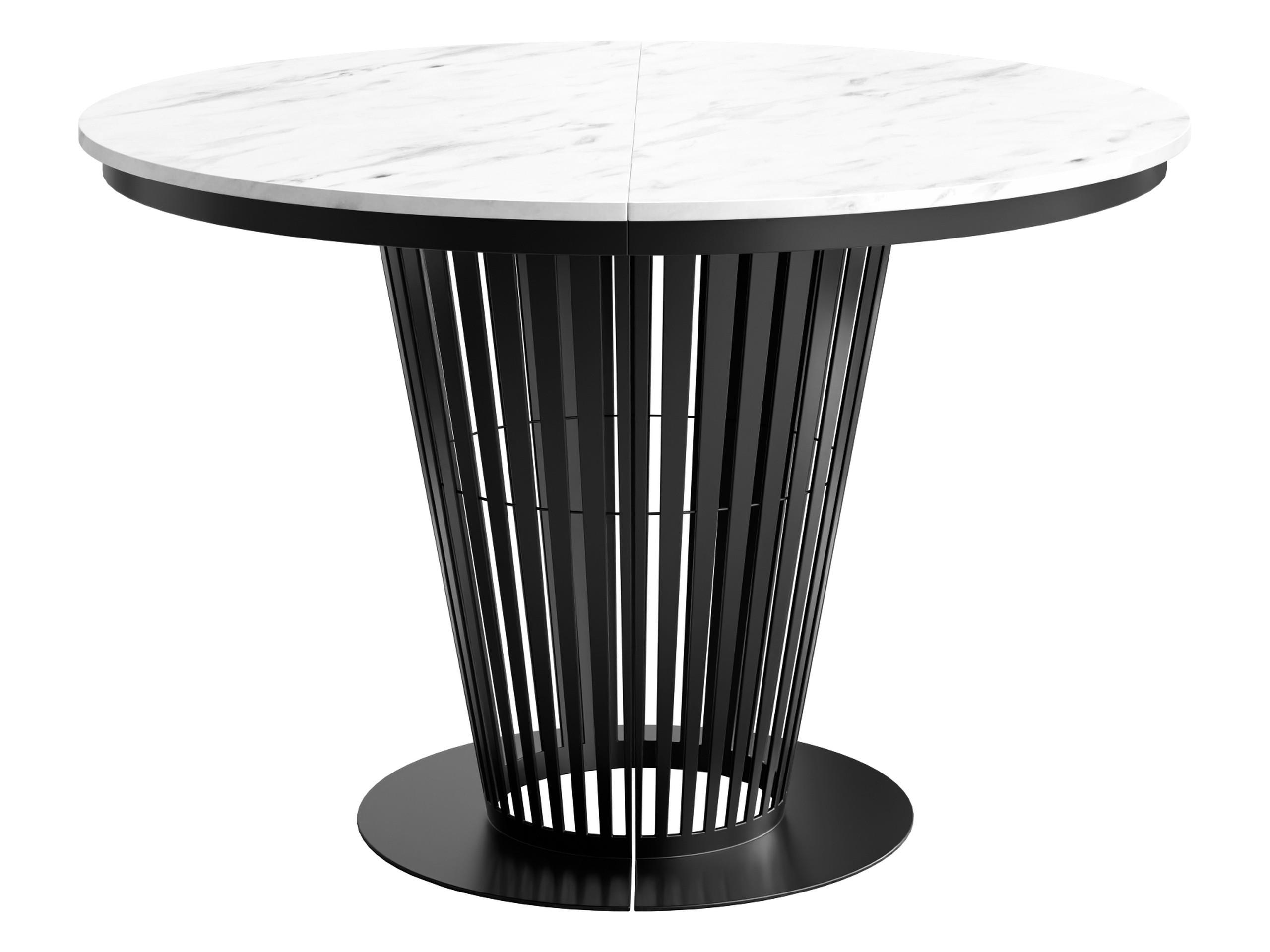 Mirjan24 Esstisch Weiß, Schwarz 120x76x120 cm