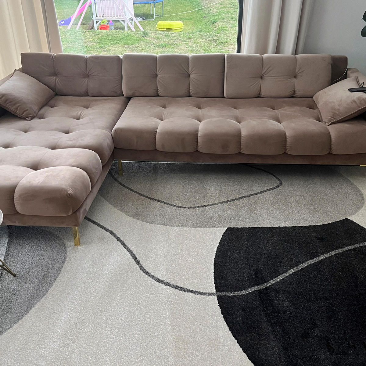 TEPPICH Beige Geometrisch In-Outdoor Pflanzlich Kurzflor Rechteckig 160 x 230 cm - Taupe/Beige, Textil (160/230cm) - Mazovia