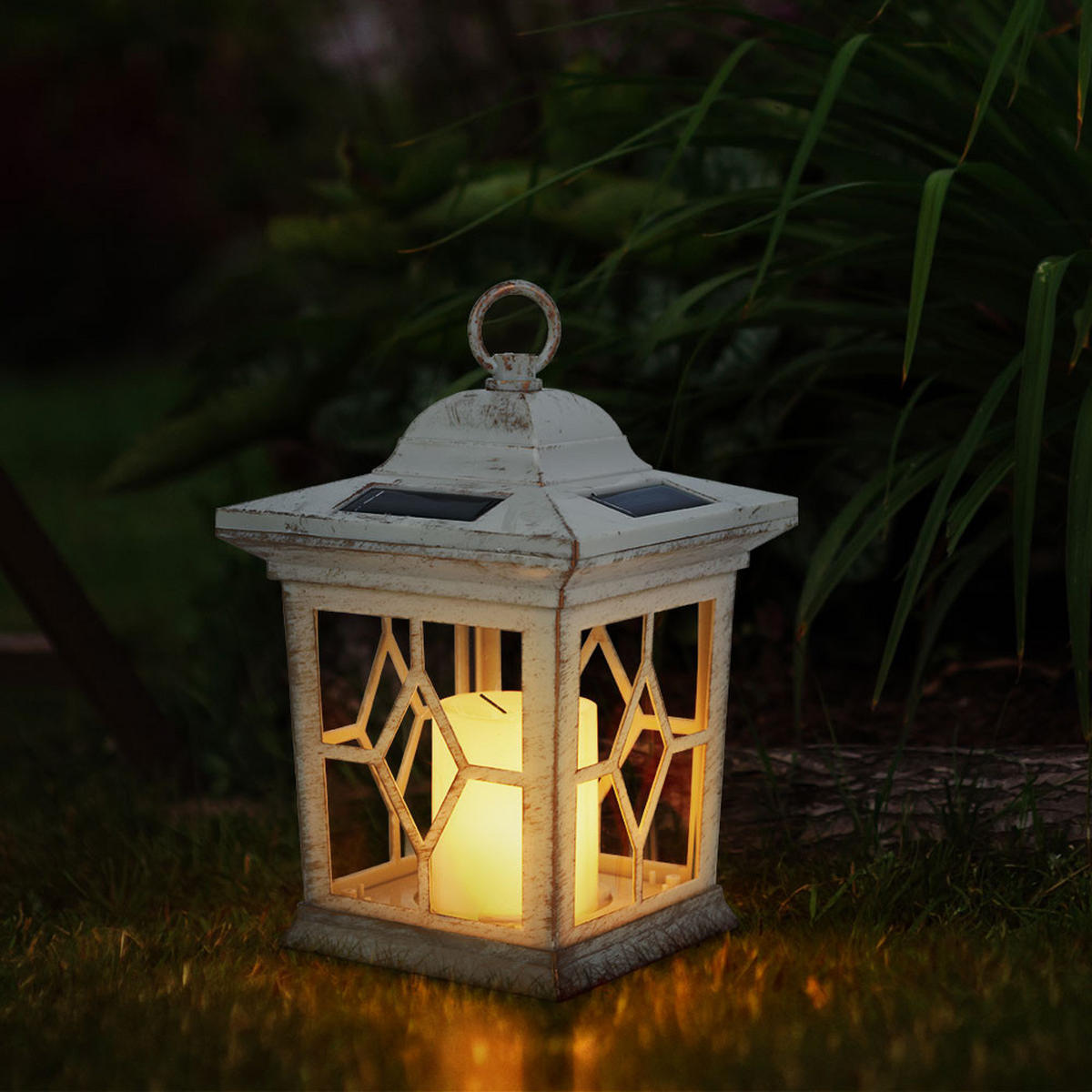 LED AUSSENLEUCHTE Solarmetall Weiß - Weiß, Metall (21/14.3/31cm) - Globo Lighting