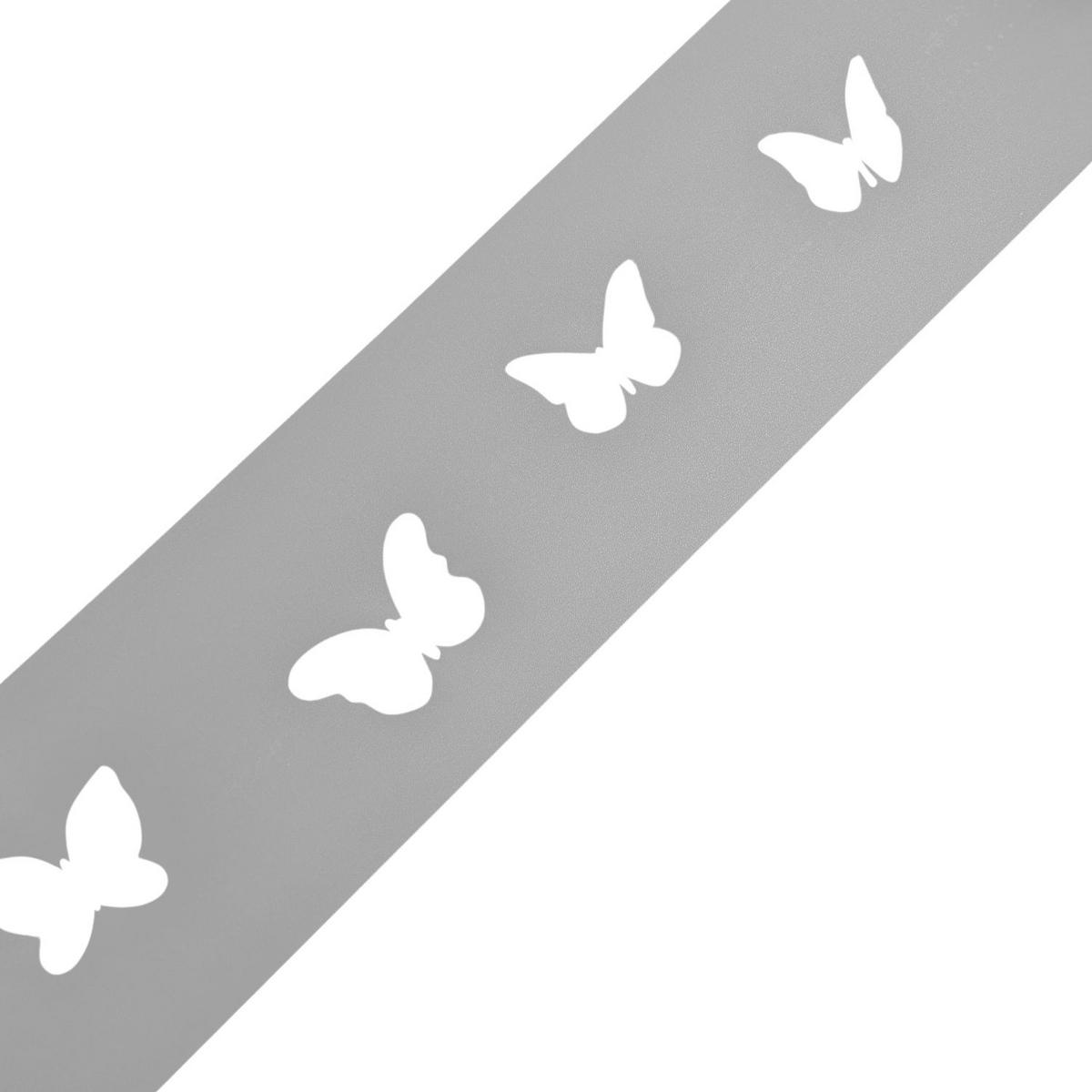 SICHTSCHUTZSTREIFEN zaun|zu PREMIUM dekor Schmetterlinge Sichtschutz Lichtgrau 2,55m - Hellgrau, Kunststoff (255/19cm) - ZAUN|ZU