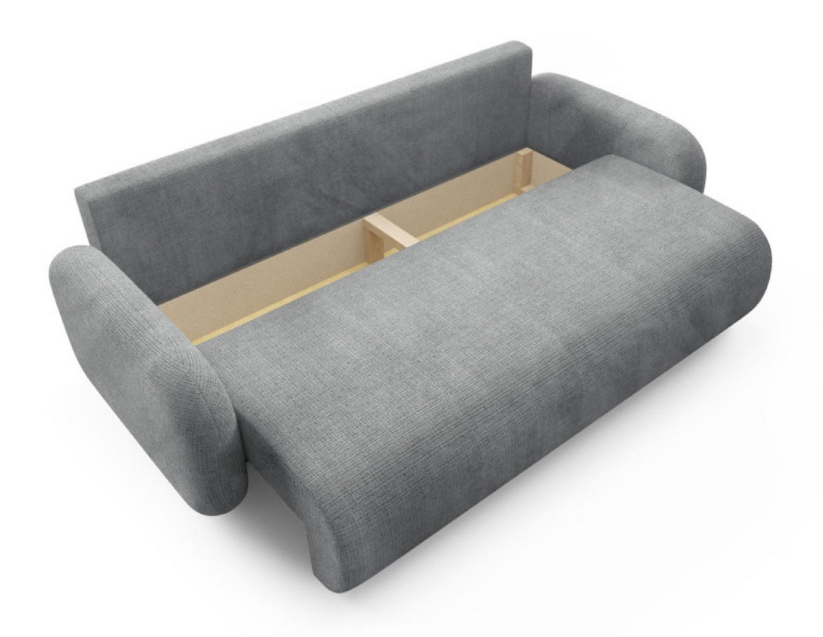 SOFA Grau LEON Mit Schlaffunktion Bezogen Mit Cremona 95 - Beige/Grau, Textil (220/90/92cm) - Sepro Meble