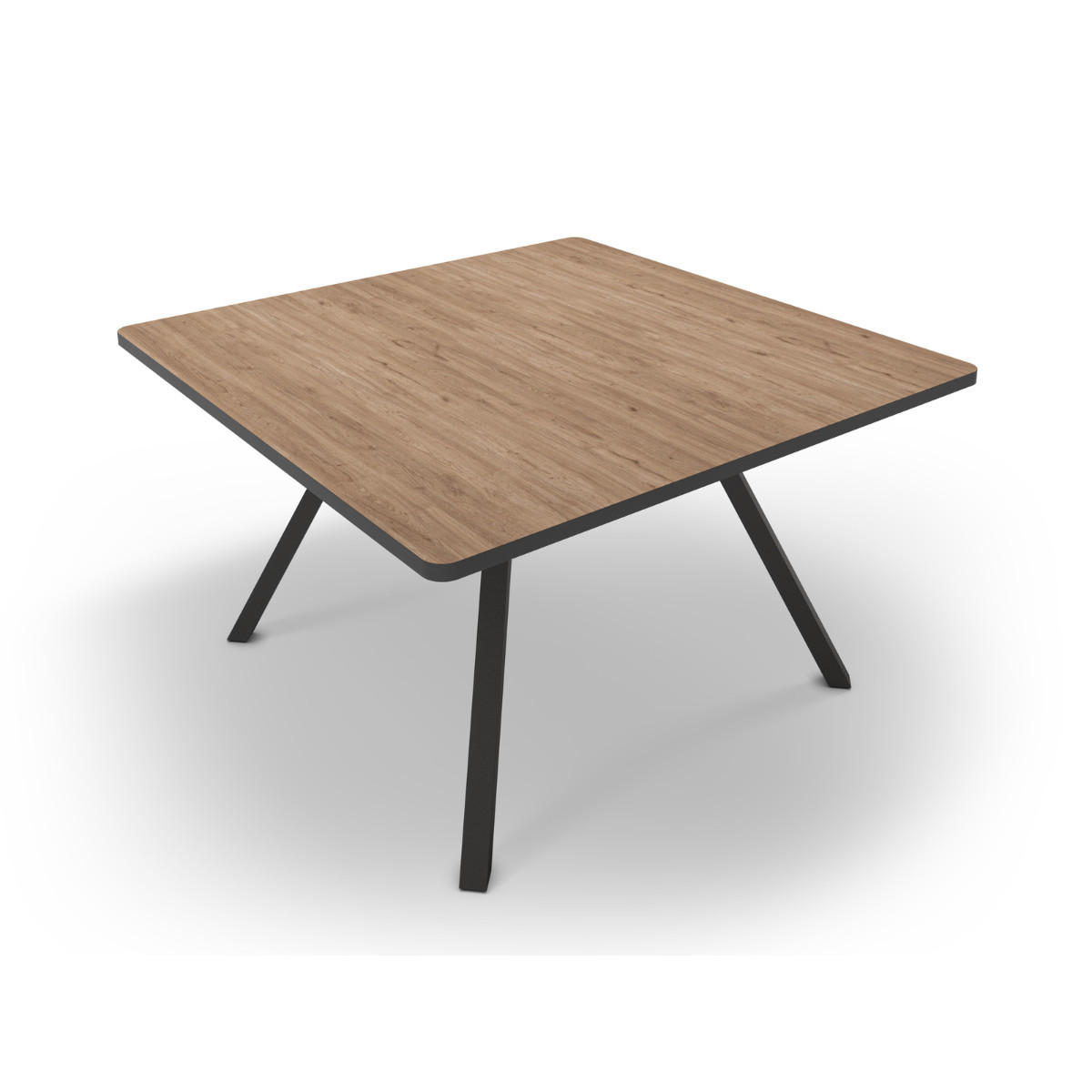 TISCH mit schwarzen metallbeinen l136 x b136 cm - beni 136/136/77 cm - Braun, Keramik (136/136/77cm) - Calicosy