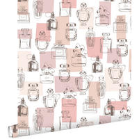 TAPETE Parfumflaschen 53 cm x 10.05 m - Pink, Papier (53/1000cm) - ESTAhome
