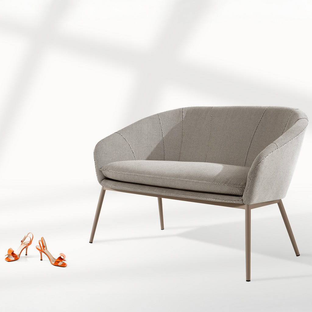 Thumbnail - Konsimo® Gartensofa, Braun, Textil, Metall, 118x76x66 cm, Loungemöbel, Gartensofas