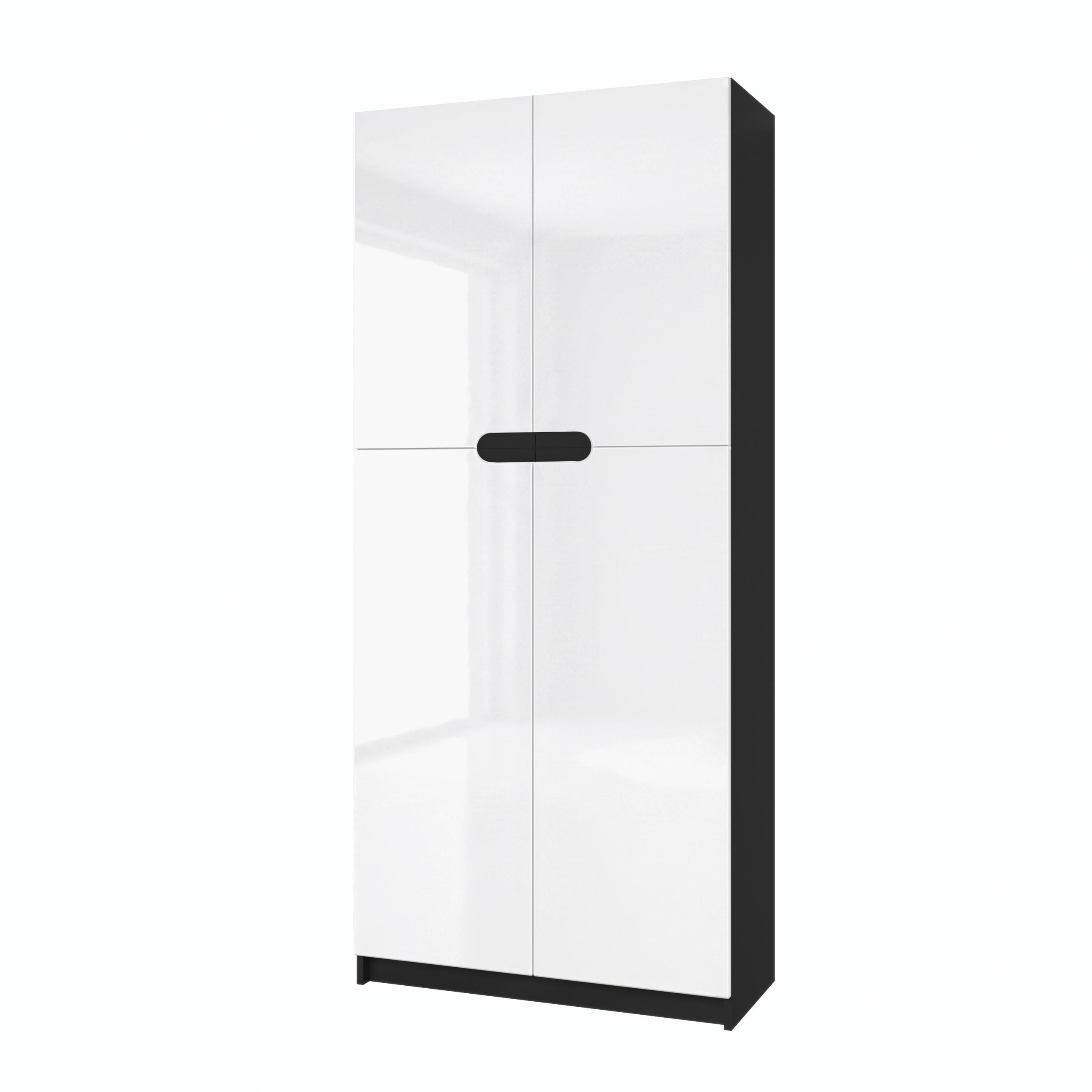 BÜROSCHRANK Logan Fronten in Weiß Hochglanz - Weiß Hochglanz, Holzwerkstoff (82/184/37cm) - Vladon