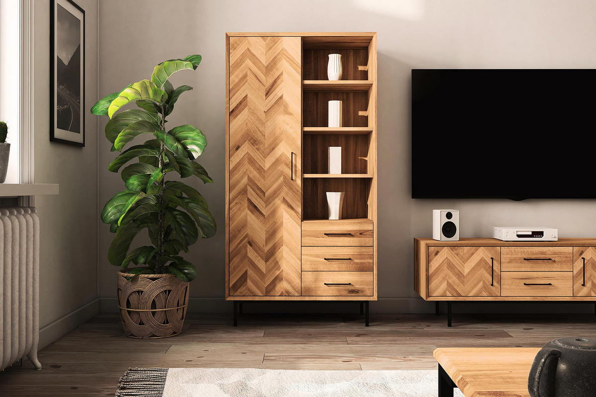 KLEIDERSCHRANK LEON Wildeiche - Wildeiche, Holz (97/176/45cm) - byoak
