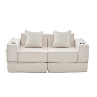 SCHLAFSOFA Zweisitzer mit Schlaffunktion,ausziehbar,Modulares Design,Cord,Beige - Beige, Textil (162/42/54cm) - LVHOM