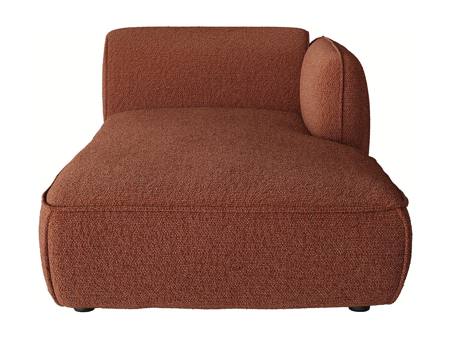 RECAMIERE ohne Schlaffunktion - 1 Person - stoff - terracotta Camilio - Terracotta, Textil (107/74/165cm) - Vente-Unique