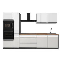 KUCHYŇSKÝ KOUT R-Line, Bílá vysoký lesk/Antracit, 310 cm pracovná doska Dub Goldkraft - antracitová/vysoce lesklá bílá, kompozitní dřevo (310/206.8/60cm) - Vicco