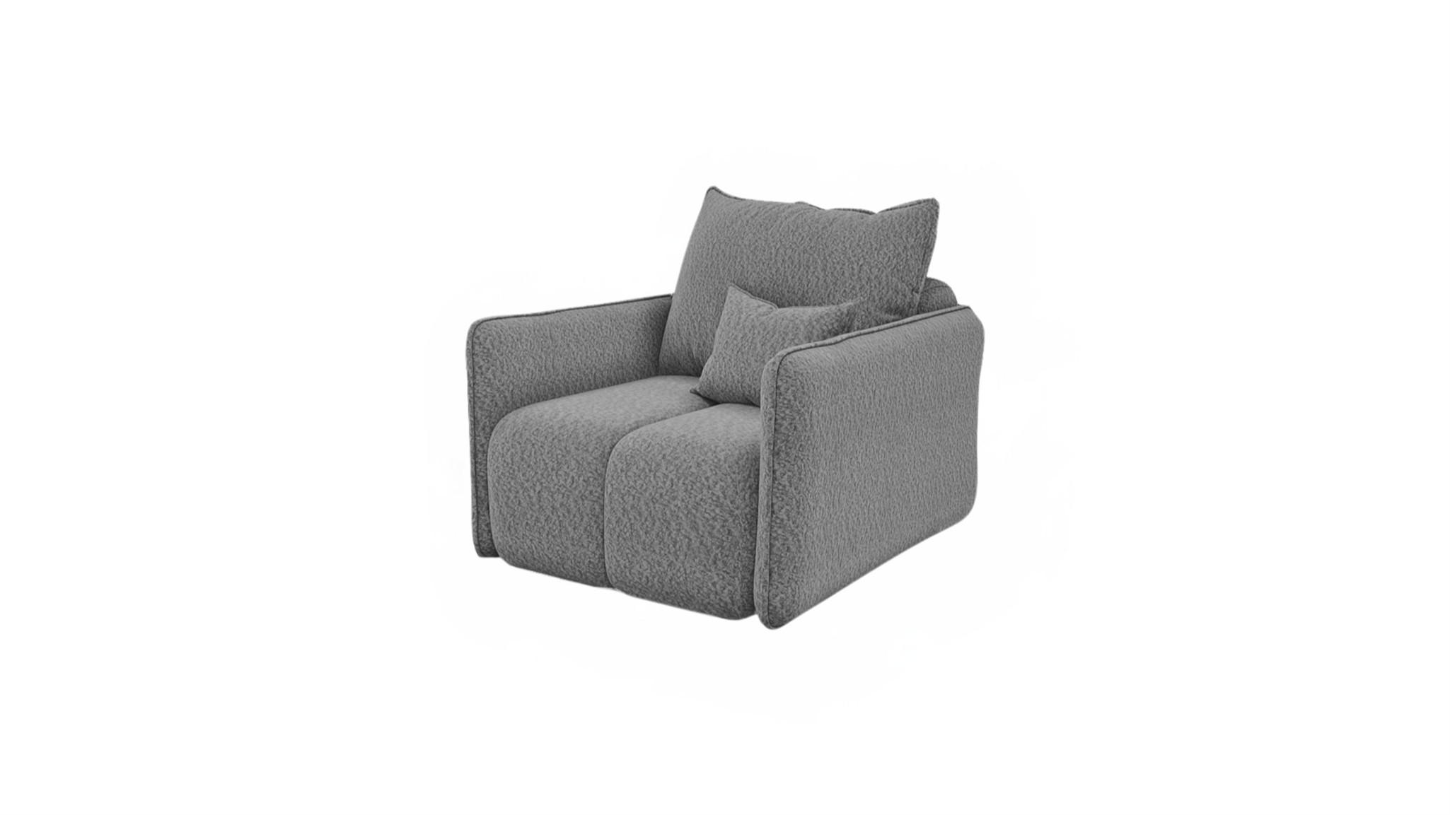 SESSEL Morgano - Grau, Holzwerkstoff/Textil (85/86/102cm) - Fun Möbel