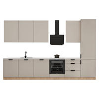 KÜCHENZEILE 360 cm - Sorento KS2-M360 - in Beige / Sonoma Eiche - Beige/Schwarz, Holz (360/247/58cm)