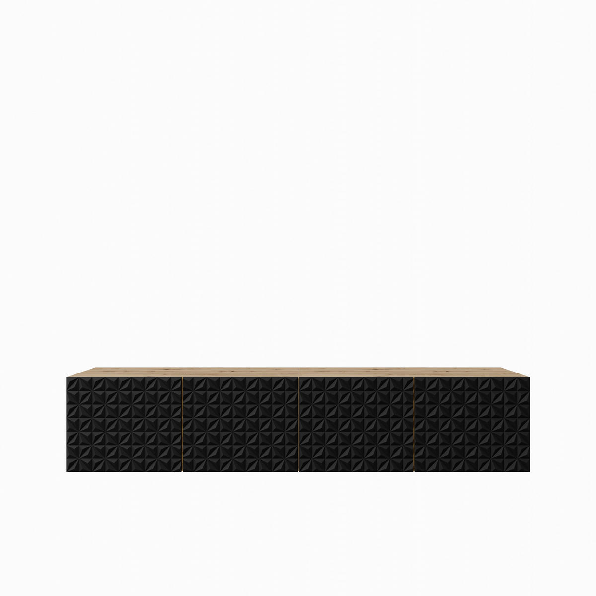 TV-SCHRANK Cali 200 cm (2x100) viertürig, artisan, schwarz - Schwarz/Eiche Artisan, Kunststoff (200/41/40cm) - Margaret Hadas24