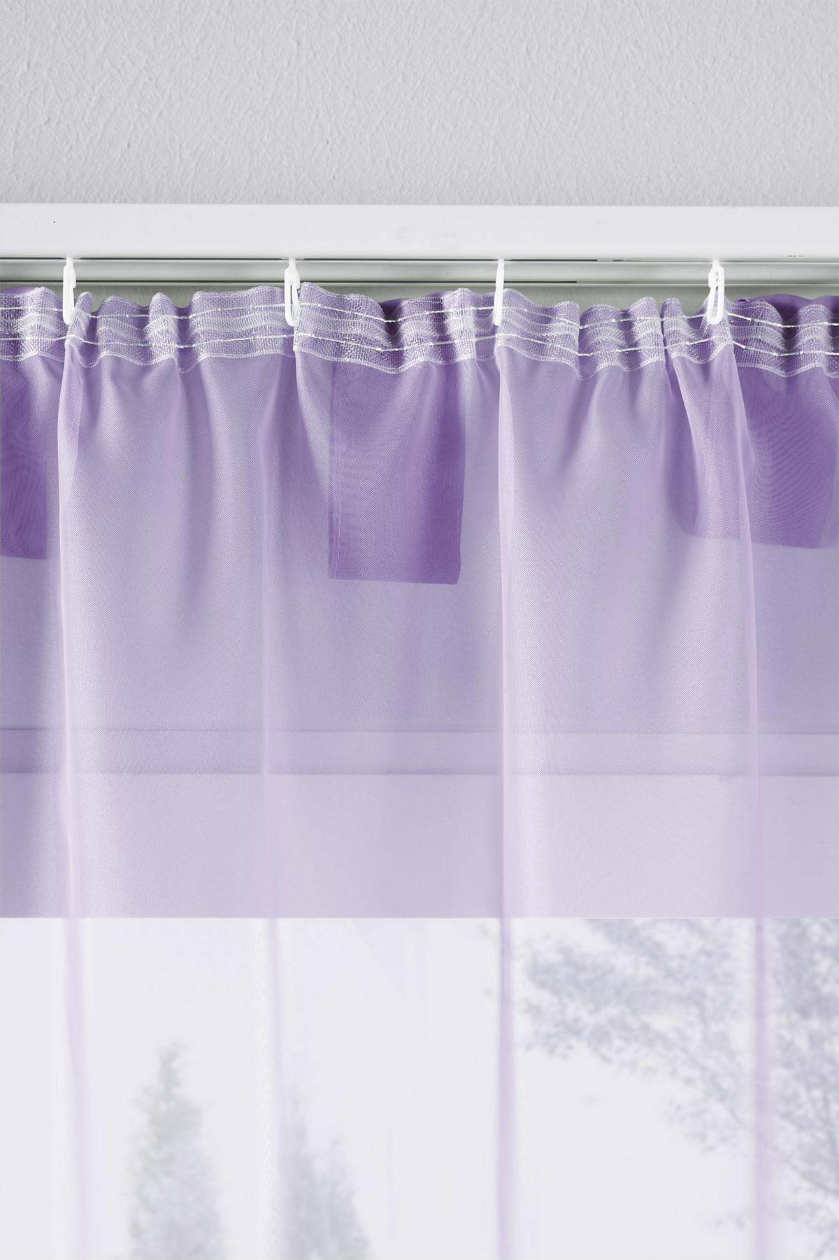 SCHLAUFENGARDINEN Voile 2er Set 175x140 cm Flieder - Flieder, Textil (140/175cm) - Gardinenbox.eu