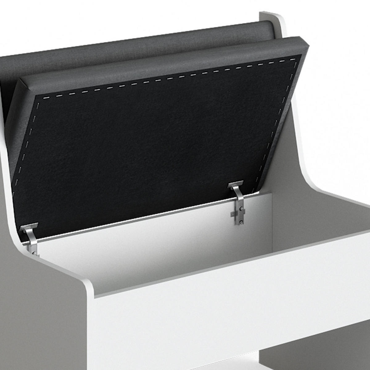 ESSZIMMER-ECKBANK Roman Weiß 76.6 x 41.5 cm - Anthrazit/Weiß, Holzwerkstoff (41.5/80/76.6cm) - Vicco