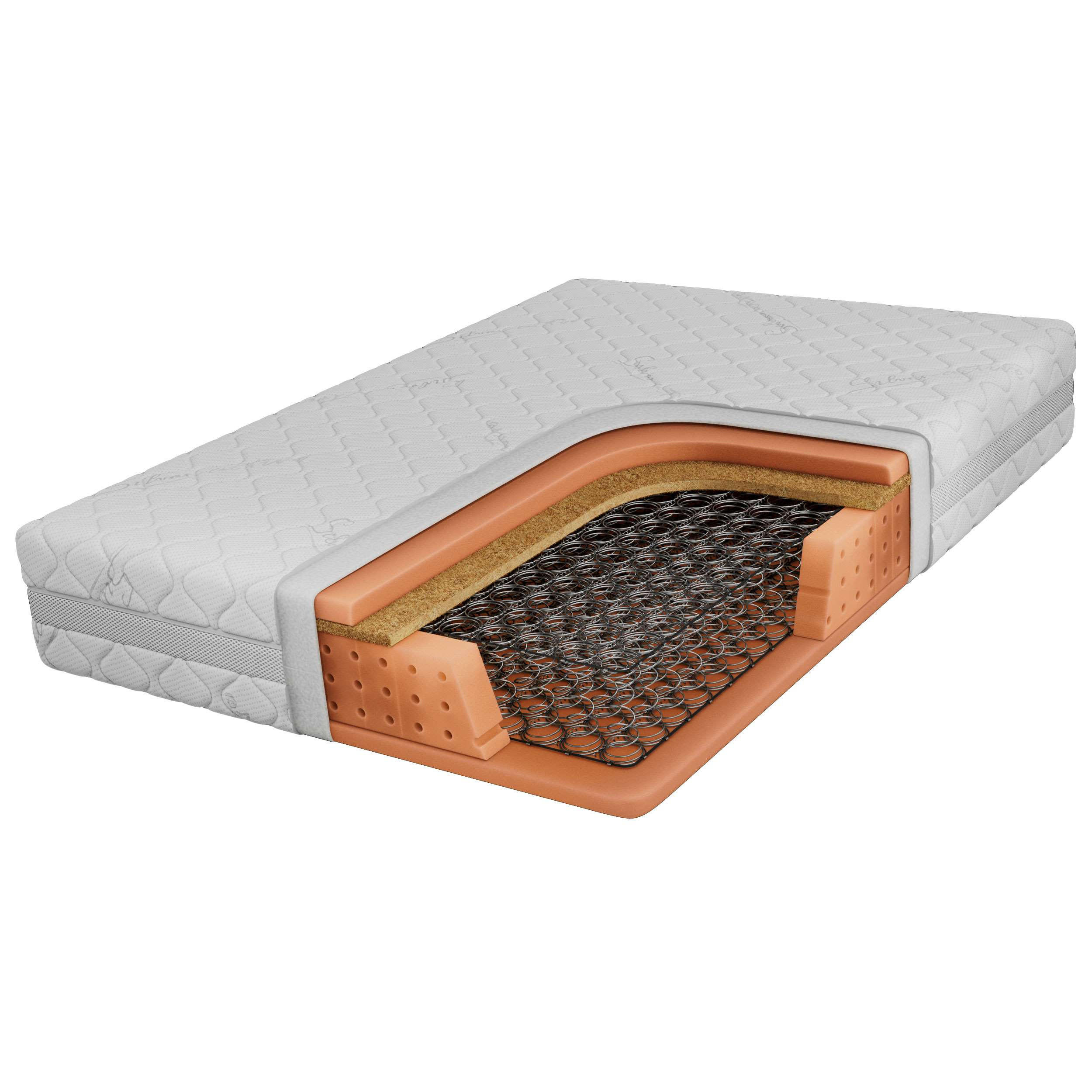FEDERKERNMATRATZE NOVA - 120/200 - H3/H4 - Sivo - Weiß, Textil (120/200cm) - MKS