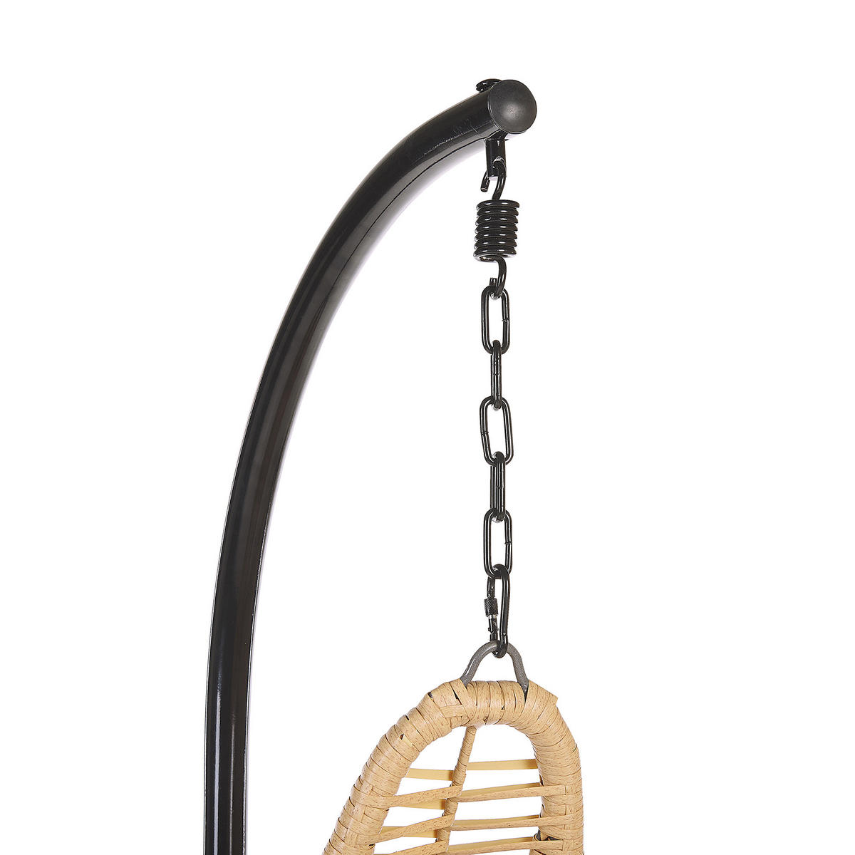 HÄNGESESSEL mit Gestell PE Rattan natürlich 95 cm Atri II - Beige, Kunststoff (95/200/95cm) - Beliani